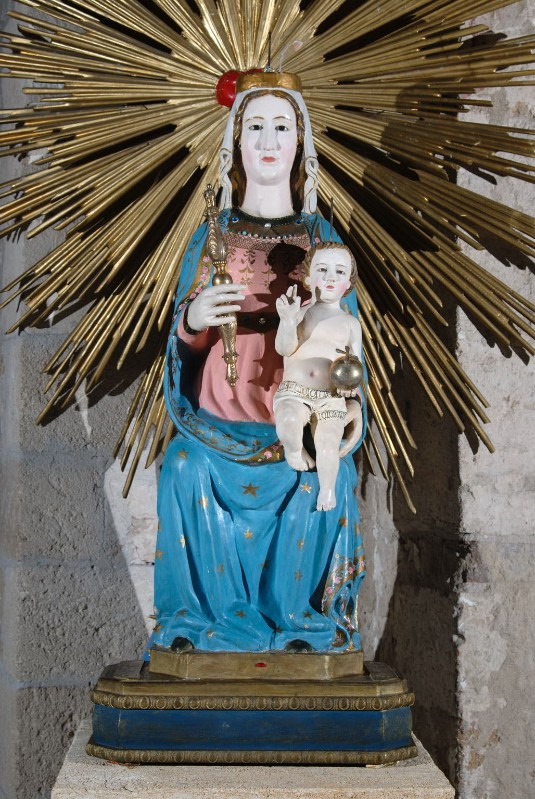 Bott. lucana secc. XIV-XV, Statua della Madonna con Gesù Bambino in trono