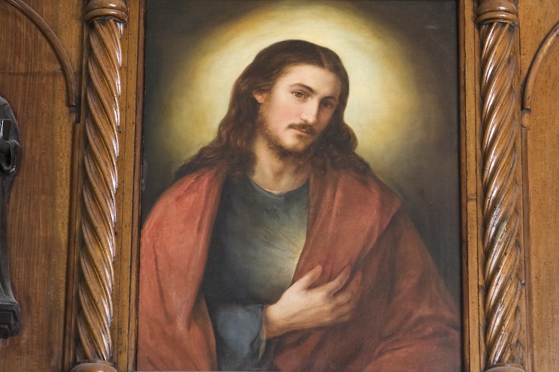 Ambito napoletano secc. XIX-XX, Sacro Cuore di Gesù in olio su tela