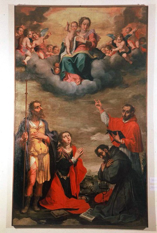 Pandolfi G. G. sec. XVII, Madonna con Bambino e santi
