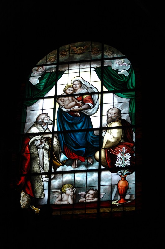 Ambito lombardo sec. XX, Madonna con Bambino tra i Santi Nabore e Felice