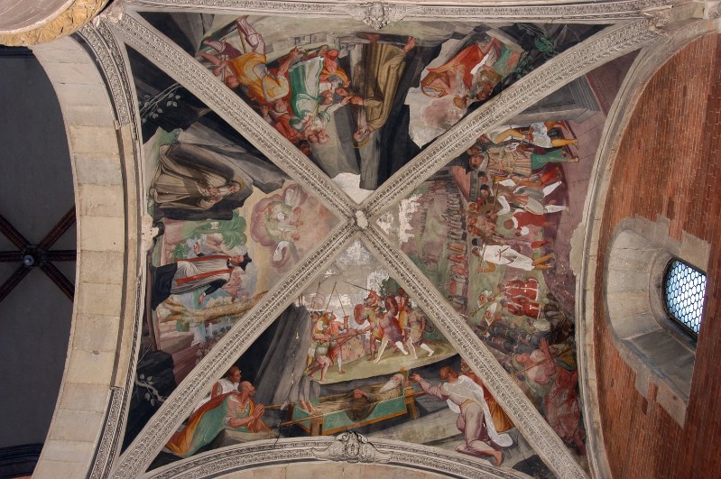 Bott. emiliana sec. XVII, Decorazione plastica con motivi vegetali e angeli