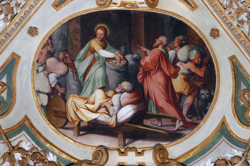 Procaccini C. (1609-1612), Sant'Alessio dona i suoi averi e guarisce gli infermi