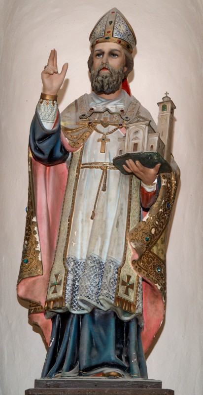 Ambito emiliano sec. XIX, Statua dev. San Prospero h. 160
