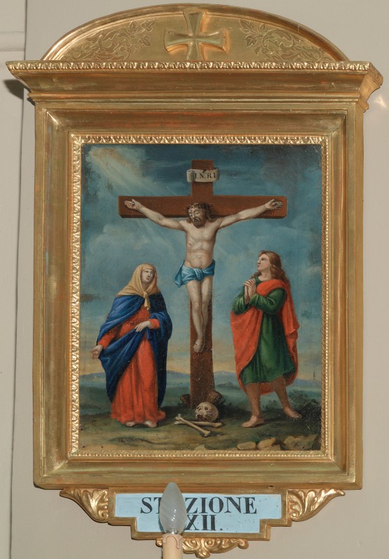 Ambito emiliano sec. XIX, Dipinto Via Crucis stazione XII