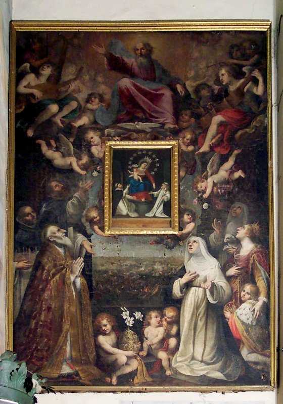 Petrazzi A. inizio sec. XVII, Dio Padre benedicente e santi in adorazione