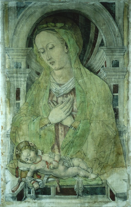 Ambito marchigiano sec. XV, Dipinto La Madonna con il Bambino Gesù