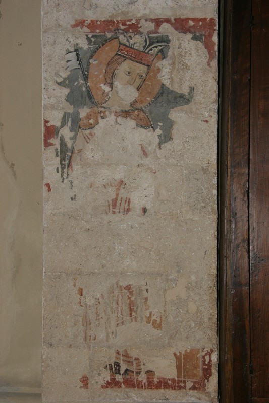 Ambito marchigiano sec. XIII, Santa con corona e vessillo