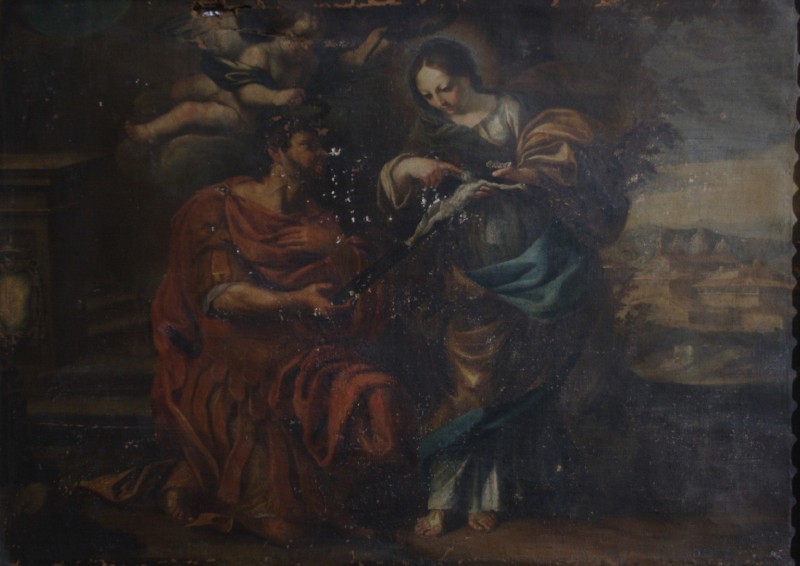 Ambito italiano sec. XVII, Santa Cecilia e San Valeriano