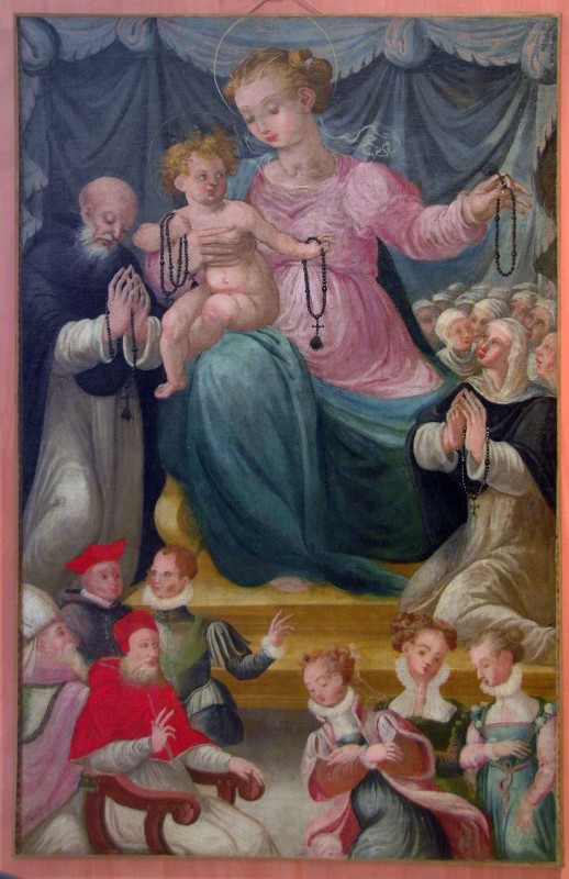 Bottega abruzzese sec. XVI, Dipinto Madonna del rosario