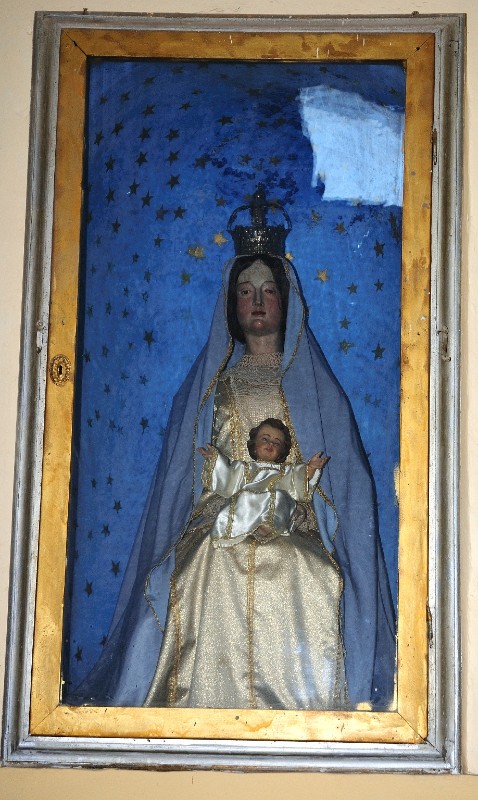 Artigianato romano sec. XVIII, Statua con la Madonna del rosario