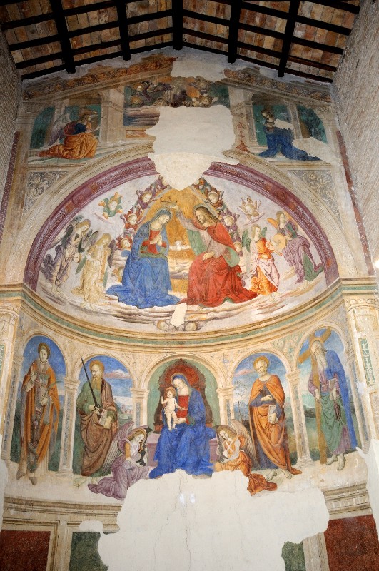 Ambito laziale secc. XV-XVI, Dipinto murale con storie della vita della Madonna