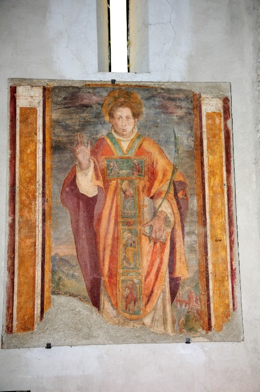 Ambito laziale sec. XVI, Dipinto murale con Sant'Antimo