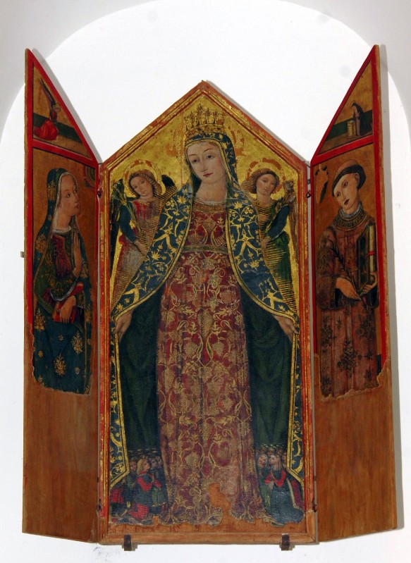 Bottega dell'Italia settentrionale sec. XV, Trittico Madonna dei raccomandati