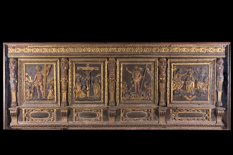 Bottega abruzzese sec. XV, Paliotto in legno
