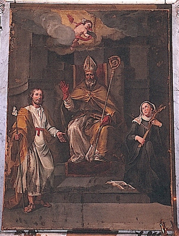 Scuola genovese sec. XVI, San'Eusebio vescovo tra San Giuseppe e Santa Caterina