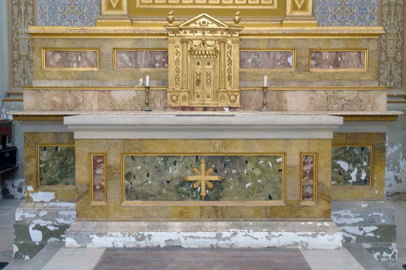 Maestranze romagnole sec. XIX, Altare maggiore con specchiature rettangolari