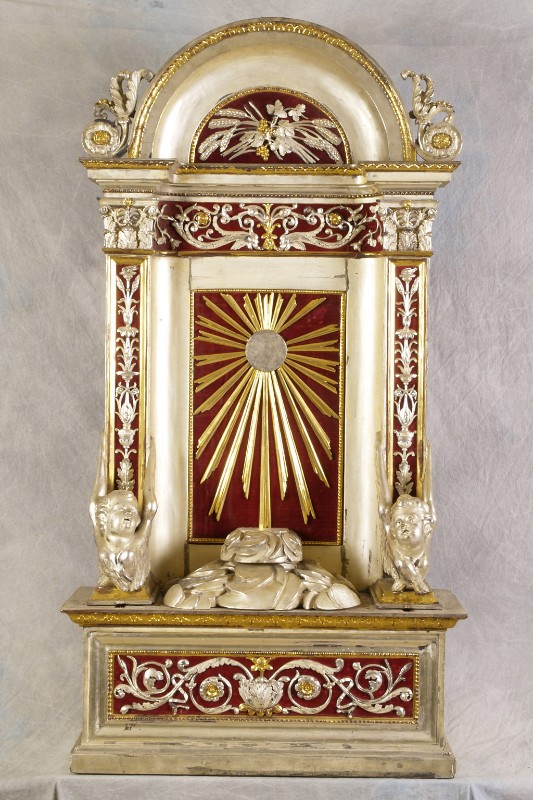 Bottega romagnola sec. XIX, Tronetto per esposizione eucaristica con candelabre