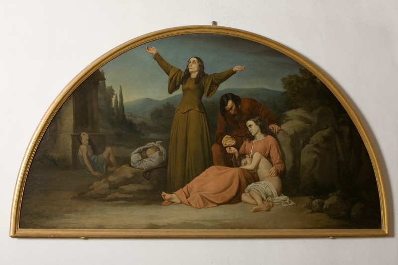 Lega S. (1858), Dipinto in lunetta de La Carestia