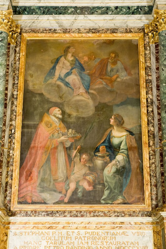 Cignani P. (1755), Dipinto con Madonna e Santo Stefano I papa