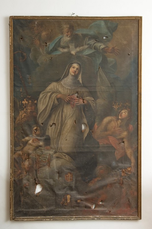 Ambito emiliano-romagnolo sec. XVII, Dipinto con Santa Gertrude di Helfta