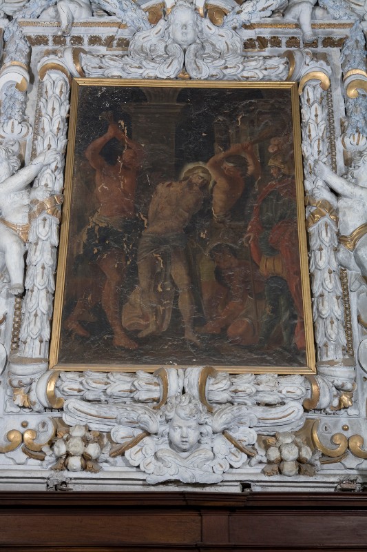 Ambito napoletano sec. XVIII, Gesù Cristo flagellato in olio su tela