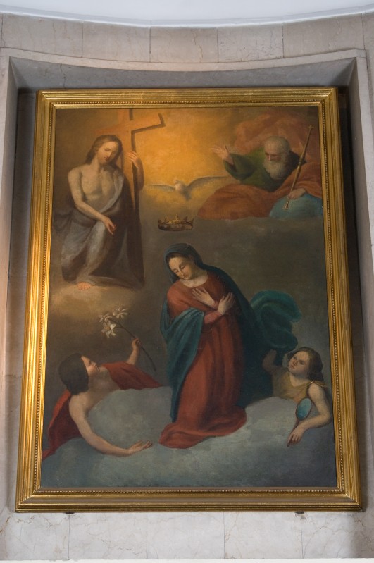 Ambito napoletano fine sec. XIX, Incoronazione della Madonna in olio su tela