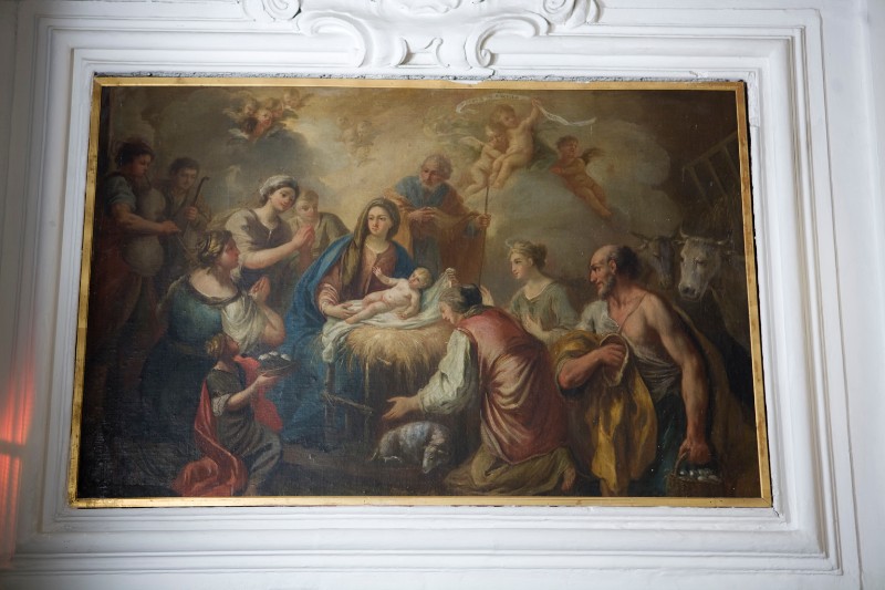 Ambito napoletano secc. XVIII-XIX, Natività di Gesù in olio su tela