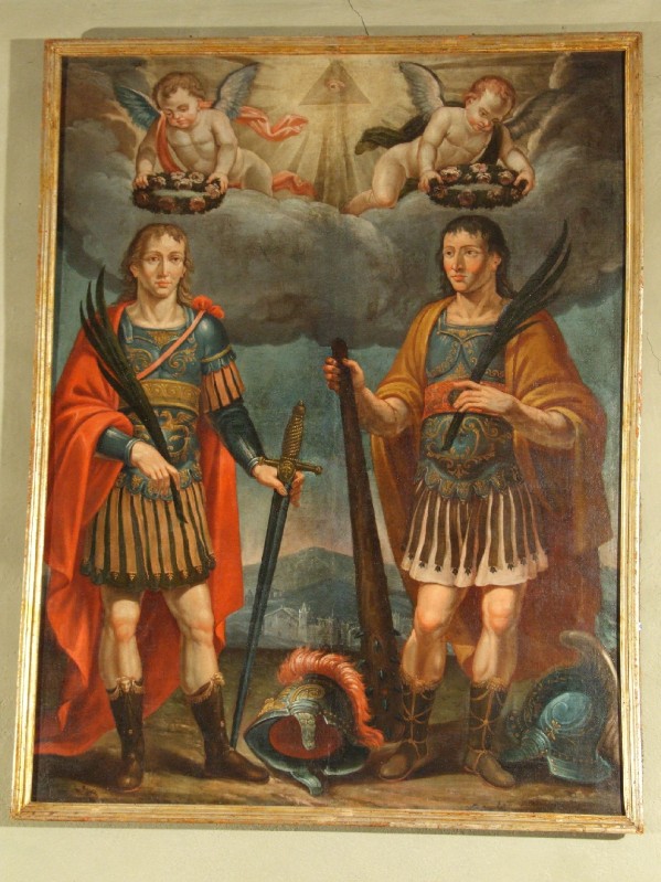 Bott. emiliana sec. XVII, Dipinto con i SS. Gervaso e Protasio incoronati