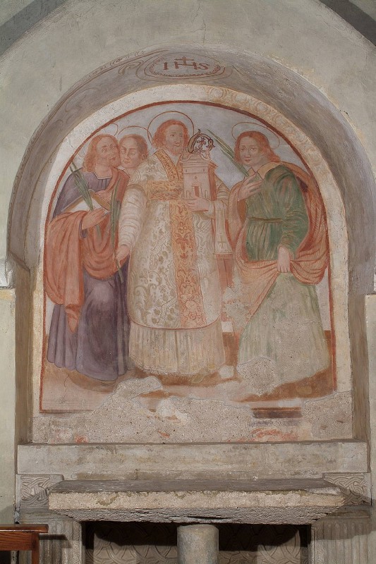 Bott. laziale secc. XV-XVI, Dipinto con Sant'Antimo vescovo e tre martiri