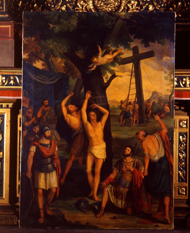 Ambito emiliano sec. XIX, Dipinto Martirio dei Santi Vitale e Agricola