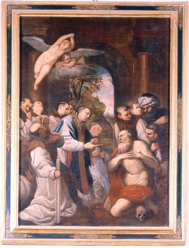 Ambito emiliano sec. XVII, Dipinto Comunione di San Gerolamo