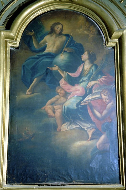 Bott. Italia centr. sec. XVIII, Dipinto di Gesù e Santa Restitita
