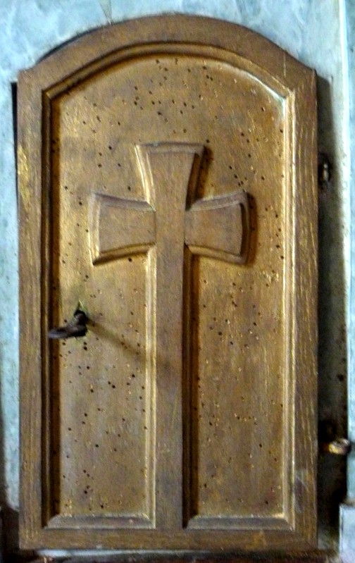 Produzione ligure sec. XIX, Sportello di tabernacolo con croce a rilievo