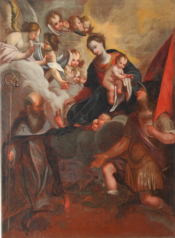 Scuola piemontese sec. XVII, Madonna col Bambino e Sant'Antonio e Santa Martino