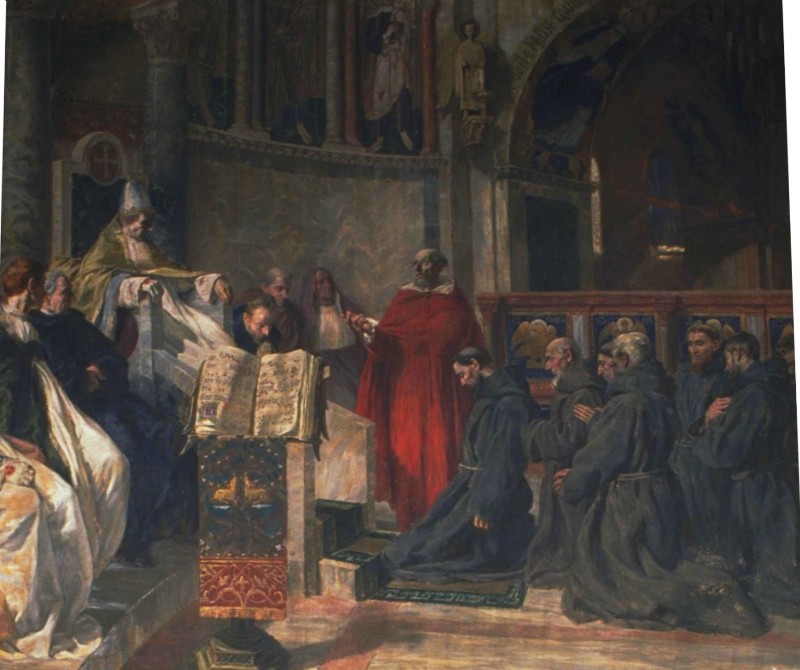 Bressanin V. (1890), San Francesco d'Assisi davanti a papa Innocenzo III