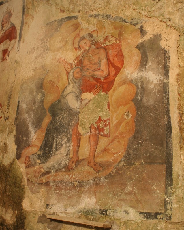 Bottega siciliana sec. XVI, Cristo abbevera col suo sangue Santa Caterina