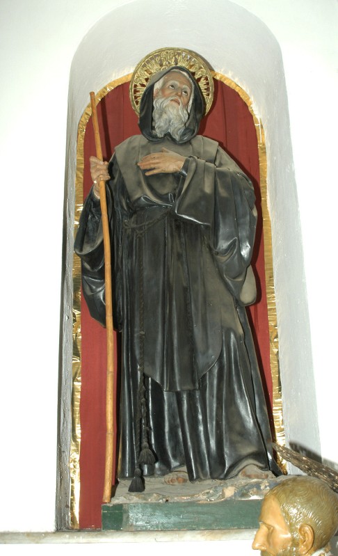 Artigianato campano sec. XIX, Statua con San Benedetto da Norcia