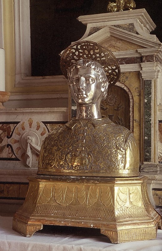Bott. napoletana (1599), Reliquiario a busto di San Vito in argento e legno