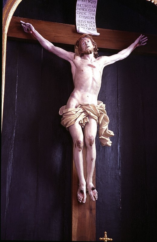 Colombo G. (1689), Crocifisso in legno dipinto h. cm. 310
