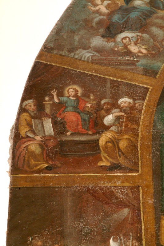 Bottega siciliana sec. XIX, Dipinto di Gesù nel tempio tra i dottori
