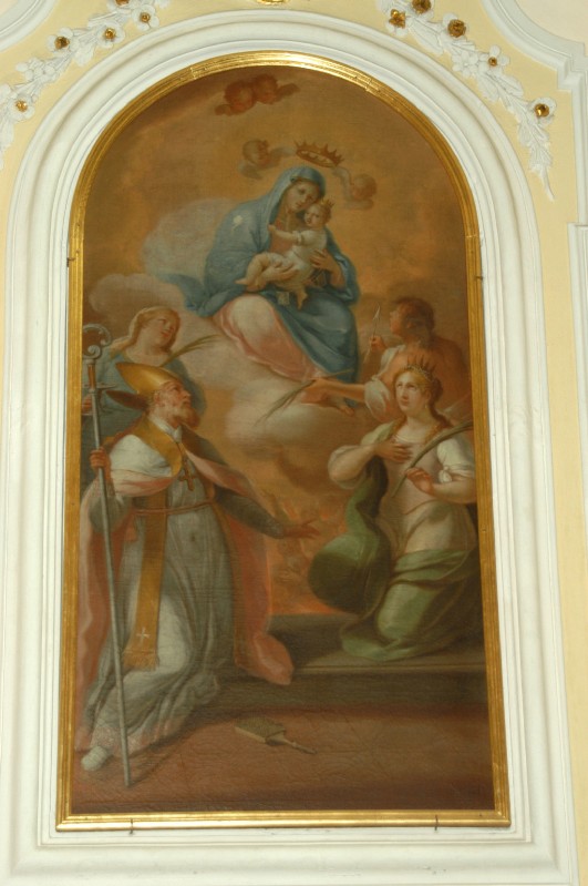 Pittore campano sec. XIX, Dipinto con Madonna di Montevergine Angeli e Santi