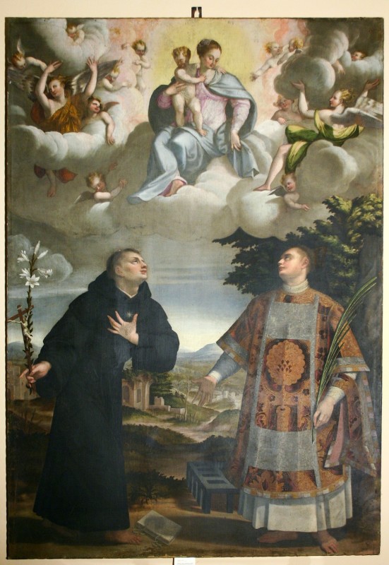 Ghisi T. fine sec. XVI, Tela con Madonna col Bambino e santi