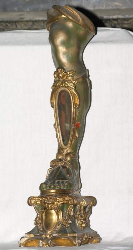 Bott. romana sec. XVII, Reliquiario a gamba di S. Crisogono