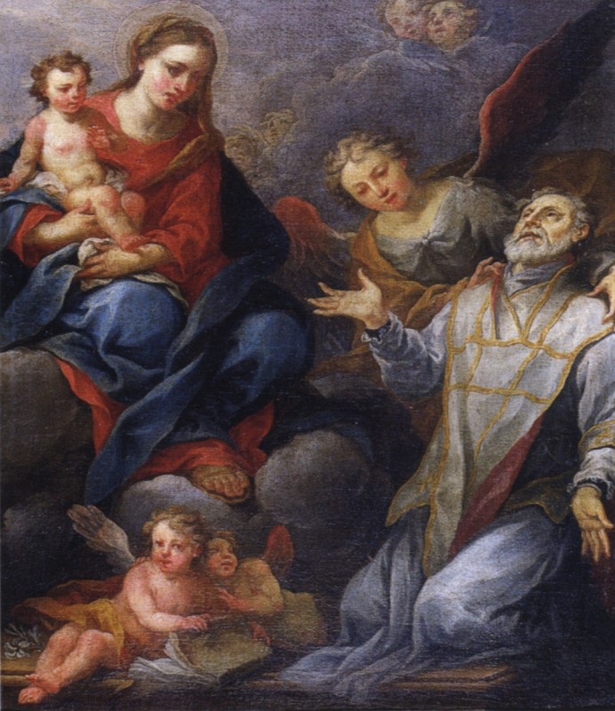 Fabbri P. sec. XVIII, Tela con Madonna col Bambino e S. Andrea Avellino
