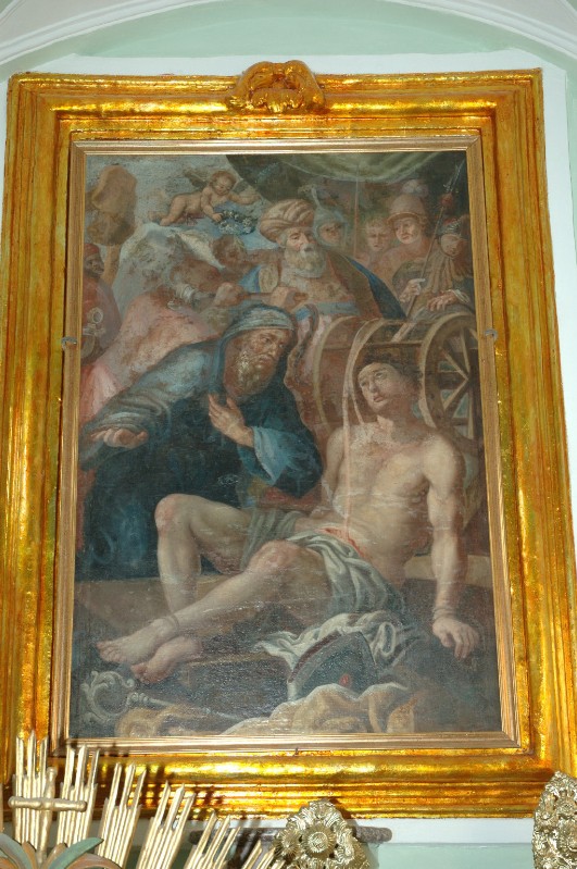 Ambito campano sec. XVIII, Dipinto con il martirio di Sant'Erasmo