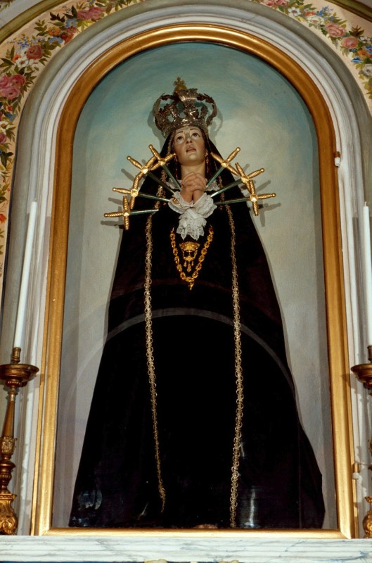 Ambito piemontese sec. XIX, Statua processionale della Madonna dei sette dolori