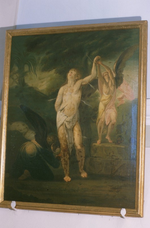 Ambito piemontese sec. XVIII, San Sebastiano e angeli