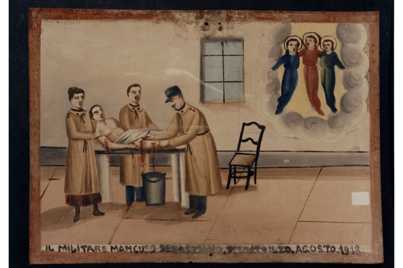 Bottega catanese (1918), Dipinto di Uomo sottoposto ad un intervento chirurgico