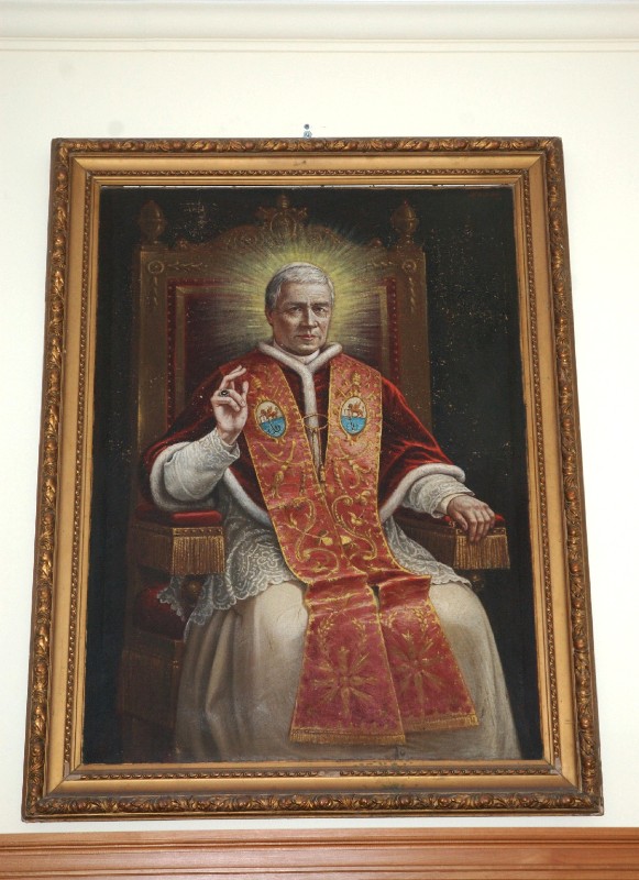 Ambito laziale sec. XX, Dipinto con papa Pio X