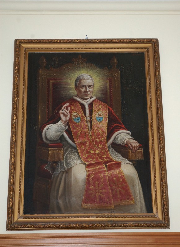 Artigianato laziale sec. XX, Cornice di dipinto con papa Pio X